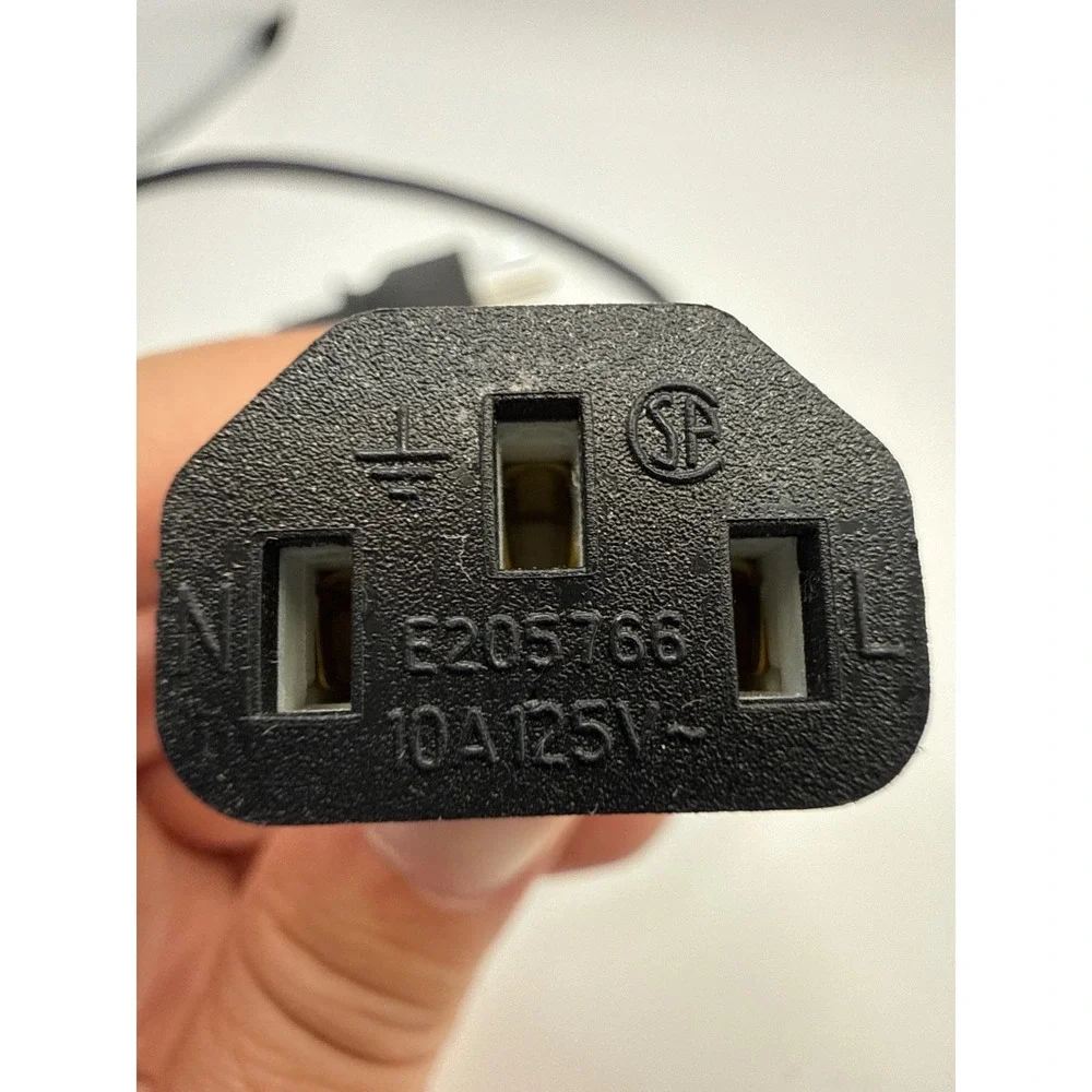Sangle E205766 3-Prong AC Power Cord Cable 10A 125V C13 Desktop Monitor Black